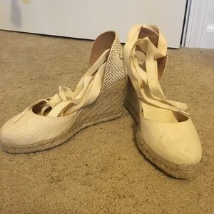 Soludos linen tie up espadrilles size 7